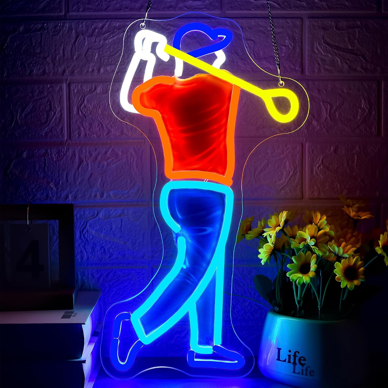 Outdoor Sport Club - Golfer Swing Neonbord USB-aangedreven LED Neonlicht